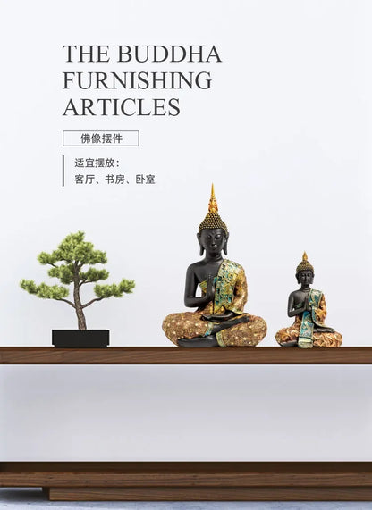 Large Handmade Green Buddha Statue - Meditation, Yoga Studio, Home Decor