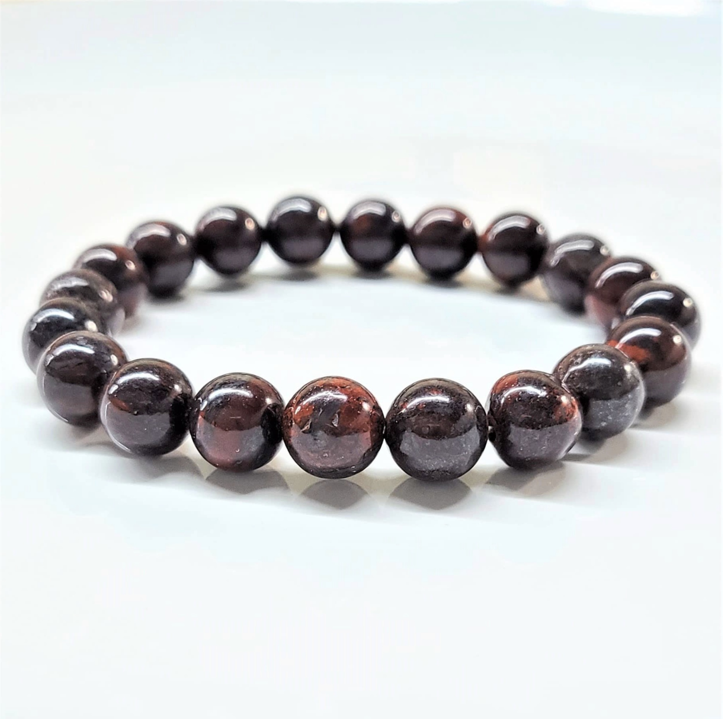 Bloodstone Round Bead Bracelet - Courageous Vitality