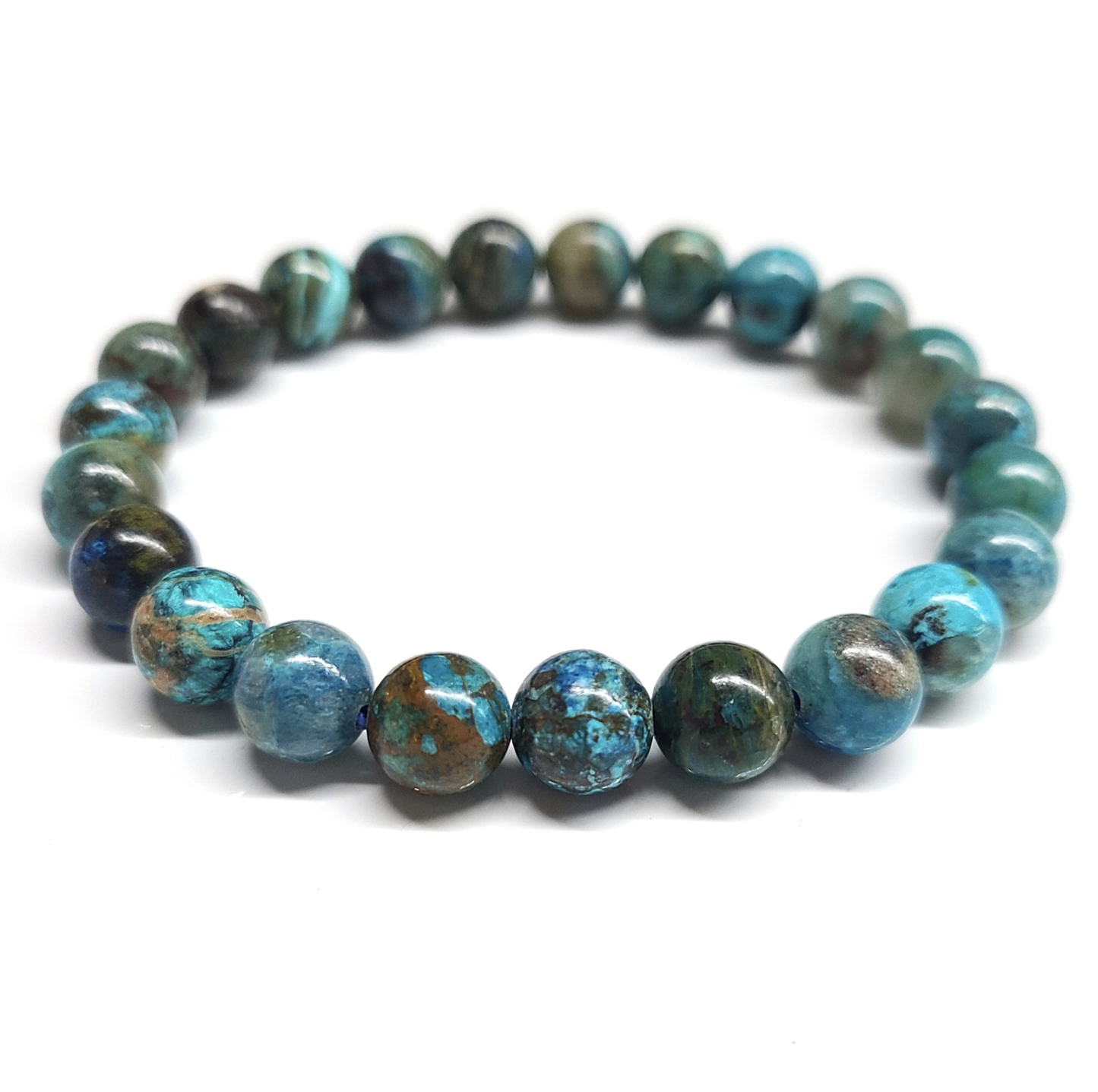 Chrysocolla Round Bead Bracelet - Wise Expression