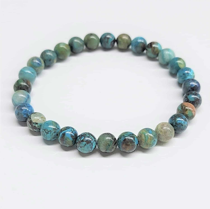 Chrysocolla Round Bead Bracelet - Wise Expression