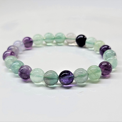 Fluorite Round Bead Bracelet - Psychic Awakening