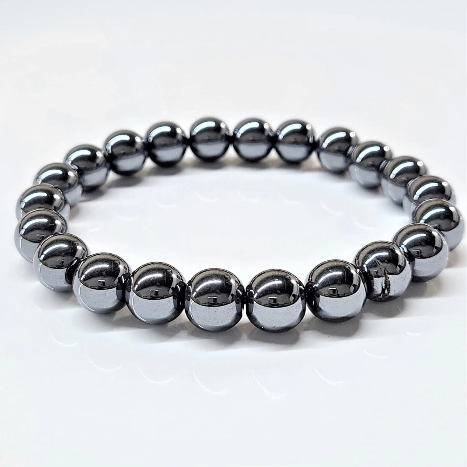 Hematite Round Bead Bracelet - Grounded Focus Sacred Crystals