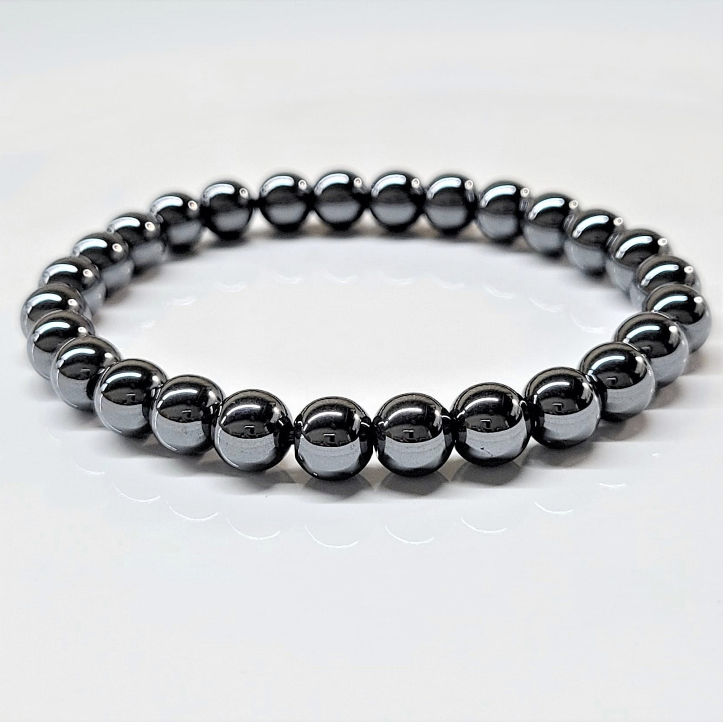 Hematite Round Bead Bracelet - Grounded Focus