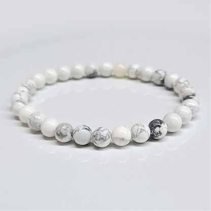 Howlite Round Bead Bracelet - Anger Eater
