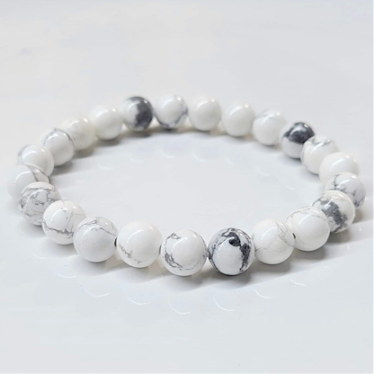 Howlite Round Bead Bracelet - Anger Eater