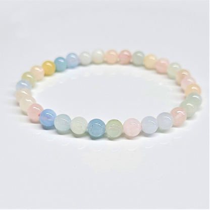 Morganite Round Bead Bracelet 6mm - Gentle Healing