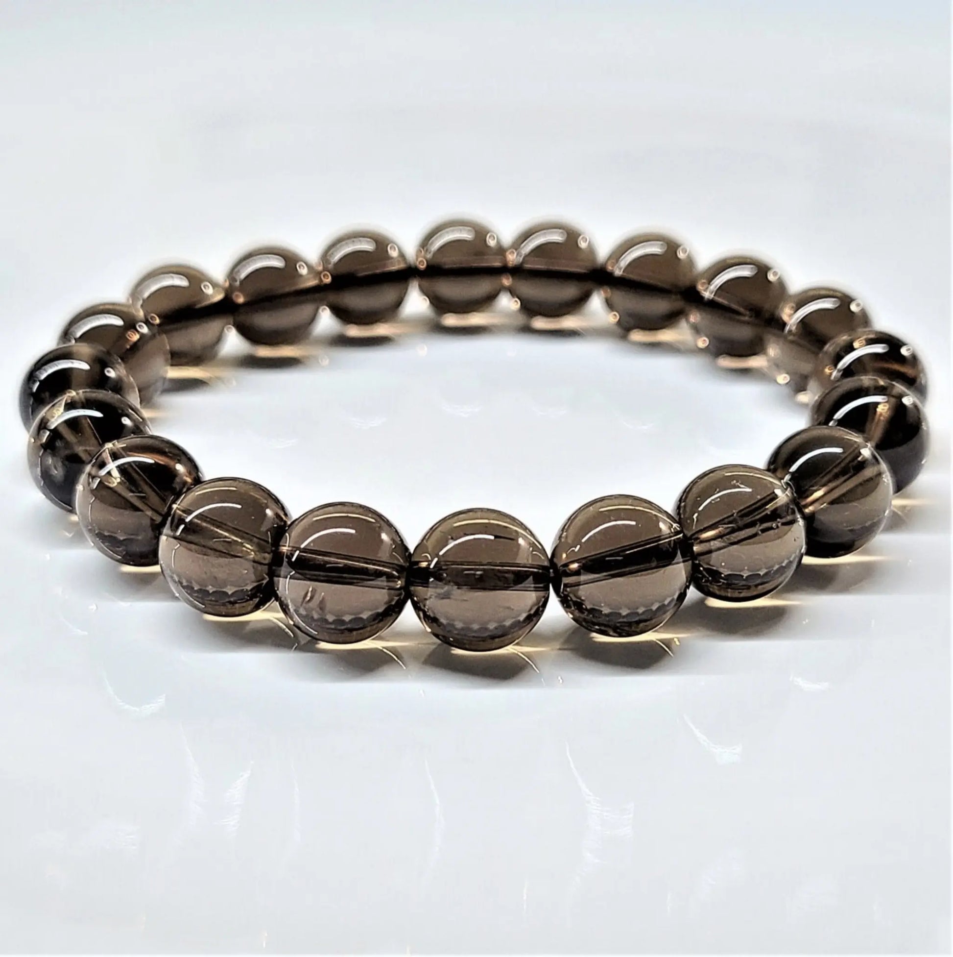 Smokey Quartz Round Bead Bracelet - Business Creativity Sacred Crystals