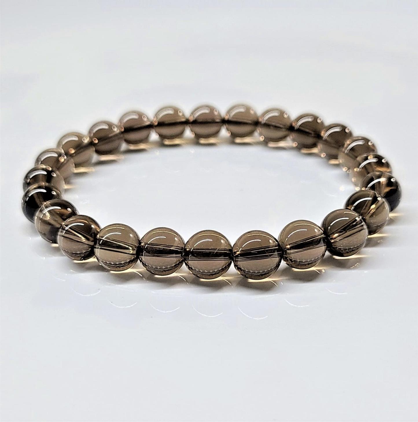 Smokey Quartz Round Bead Bracelet - Business Creativity