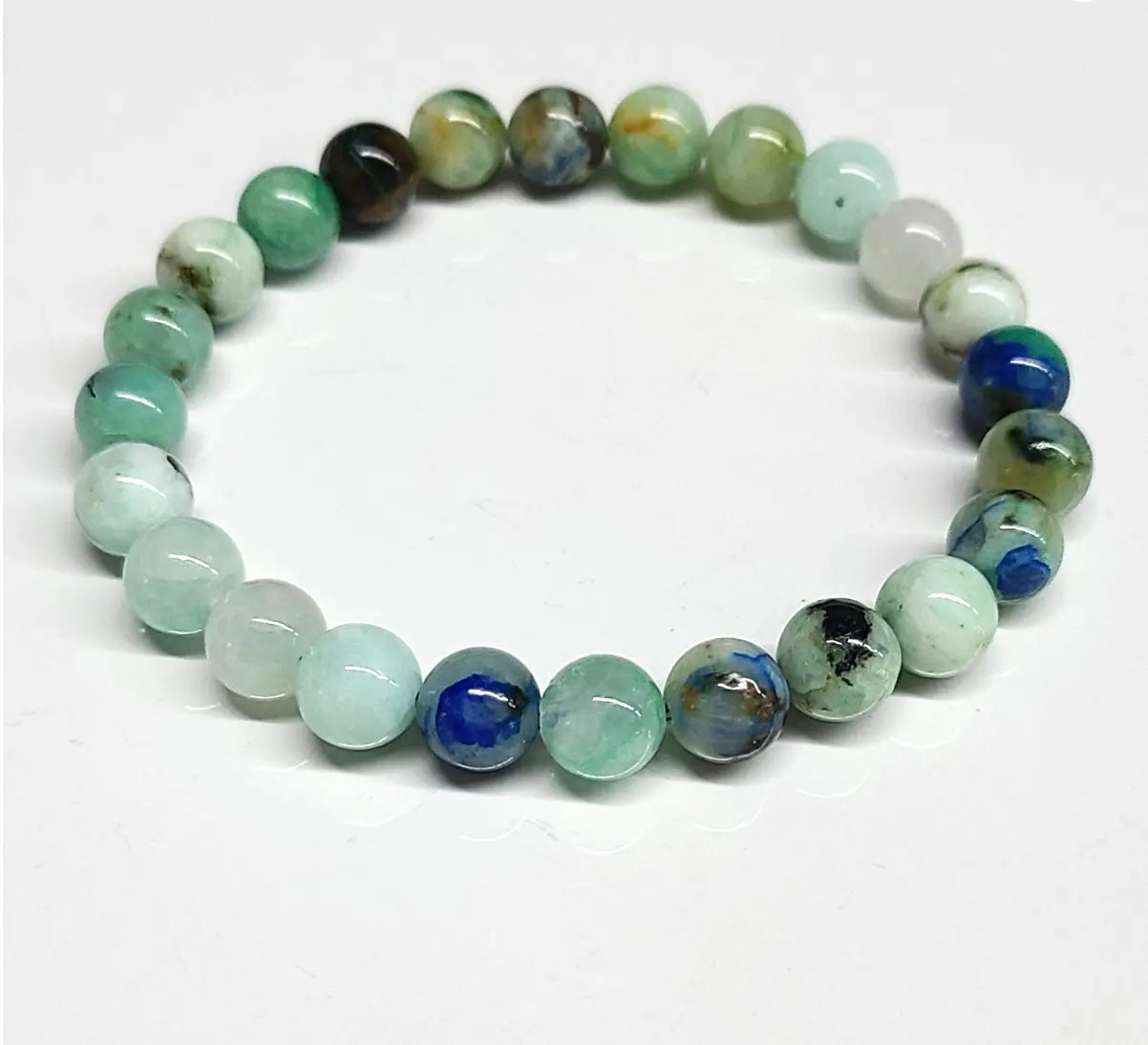 Azurite Round Bead Bracelet  8mm - Inner Awareness Sacred Crystals
