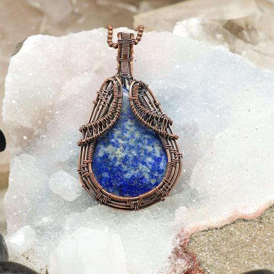 Sodalite Wire Wrap Crystal Pendant