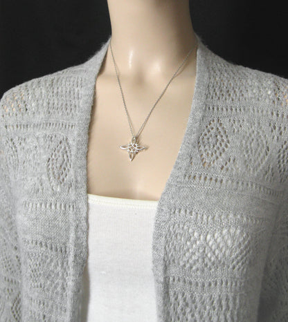 Witch's Knot with 4 Crescent Moons Pendant, Handmade