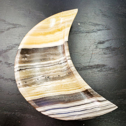 Zebra onyx moon bowl