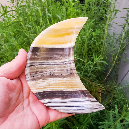 Zebra onyx moon bowl