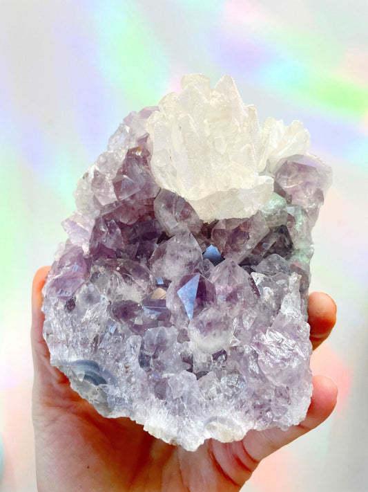 Amethyst Cluster w/ Calcite - Ethereal Essentials