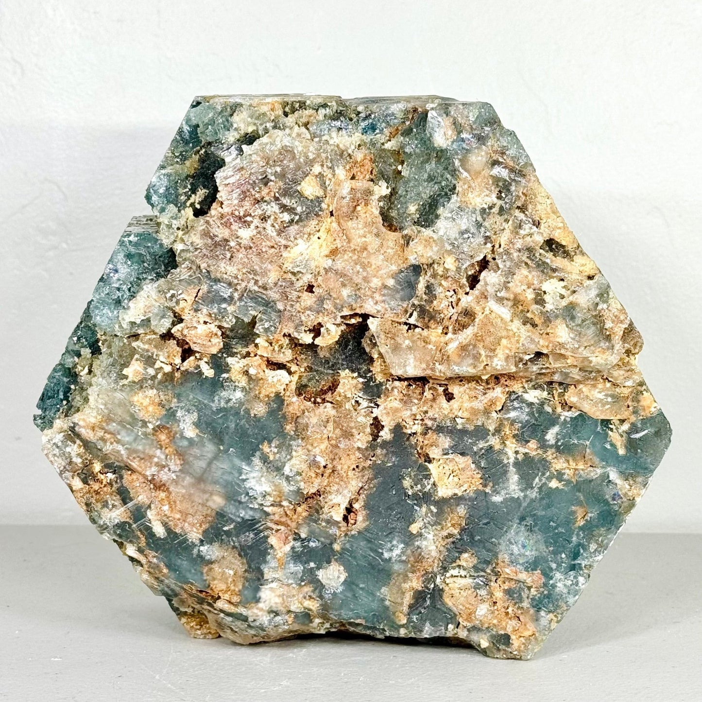 Aquamarine Specimen, 13.9 lbs XL Hexagonal Crystal with Frosty Blue Texture & Natural Inclusions - Ethereal Essentials