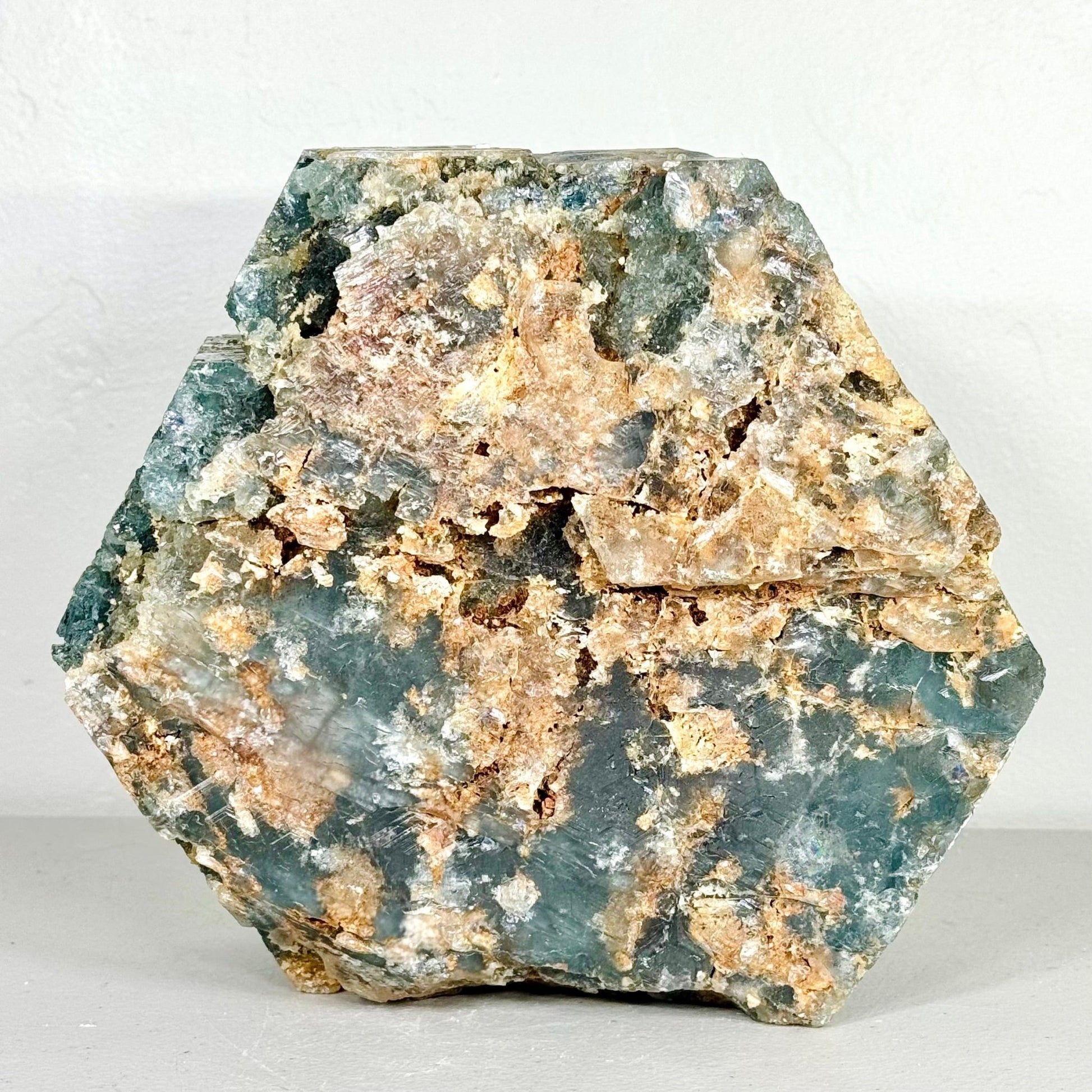 Aquamarine Specimen, 13.9 lbs XL Hexagonal Crystal with Frosty Blue Texture & Natural Inclusions - Ethereal Essentials