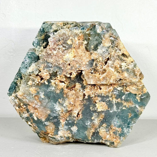Aquamarine Specimen, 13.9 lbs XL Hexagonal Crystal with Frosty Blue Texture & Natural Inclusions - Ethereal Essentials
