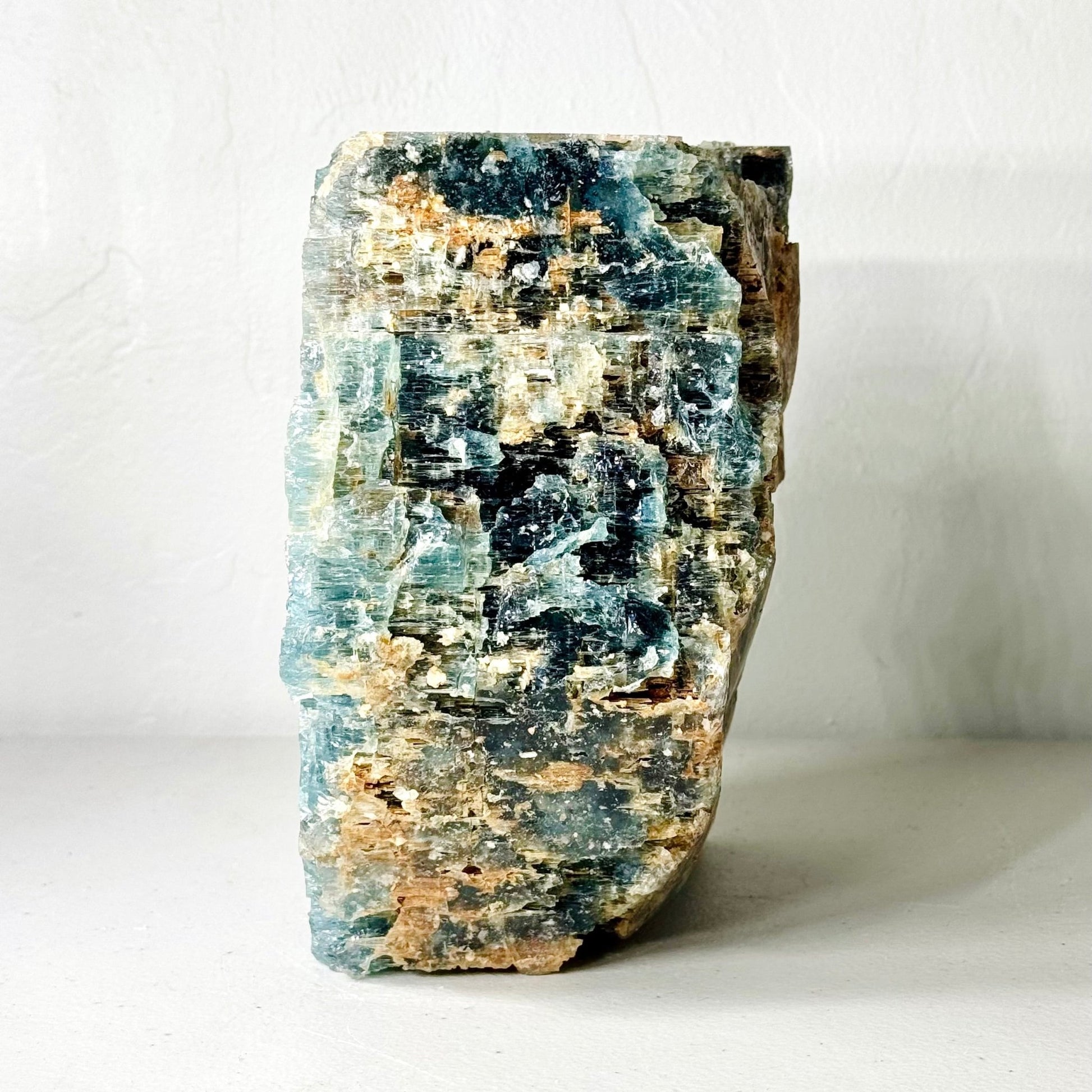 Aquamarine Specimen, 13.9 lbs XL Hexagonal Crystal with Frosty Blue Texture & Natural Inclusions - Ethereal Essentials
