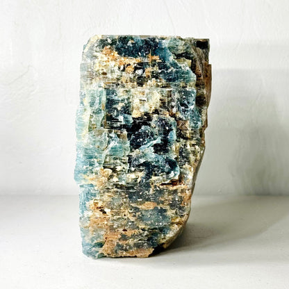 Aquamarine Specimen, 13.9 lbs XL Hexagonal Crystal with Frosty Blue Texture & Natural Inclusions - Ethereal Essentials