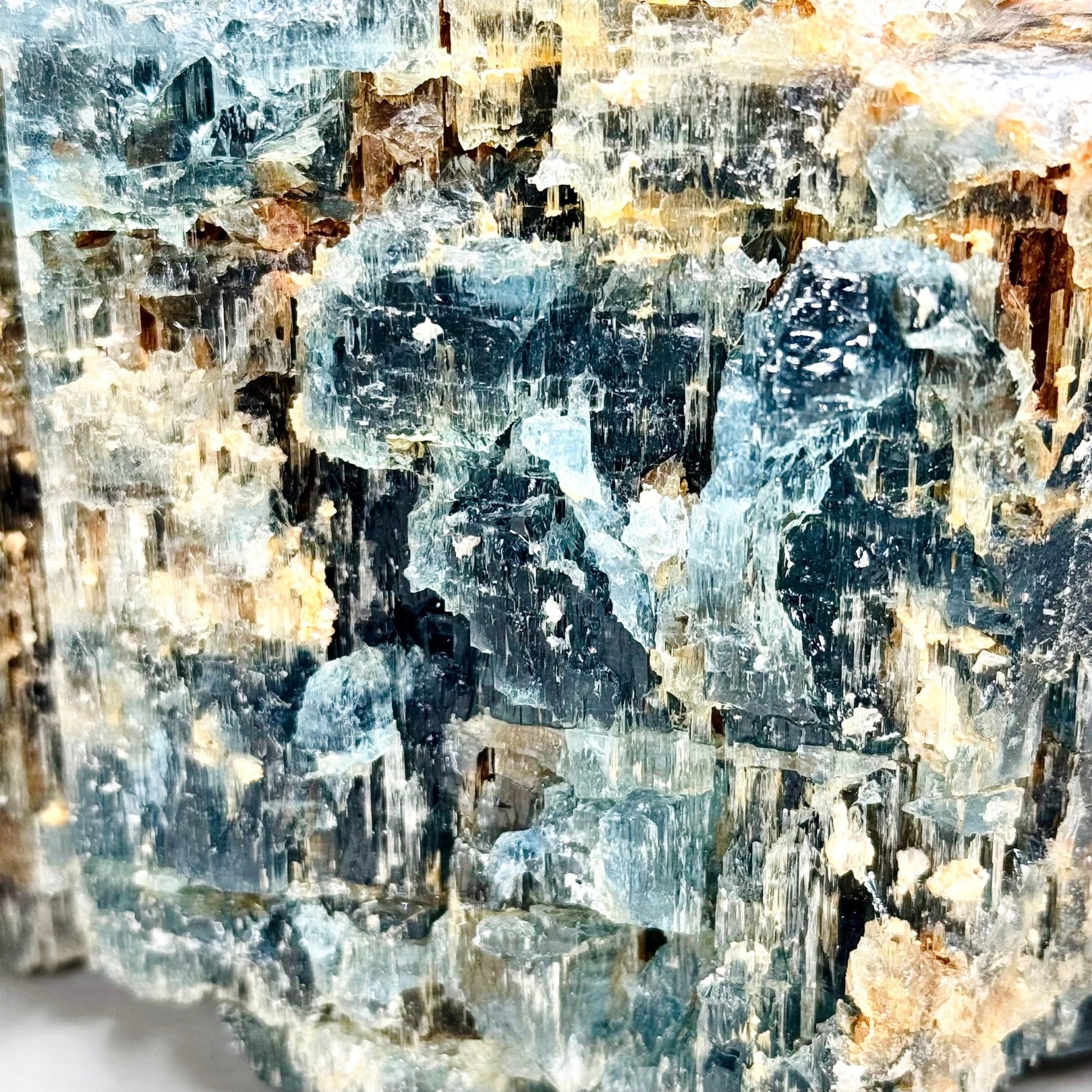 Aquamarine Specimen, 13.9 lbs XL Hexagonal Crystal with Frosty Blue Texture & Natural Inclusions - Ethereal Essentials