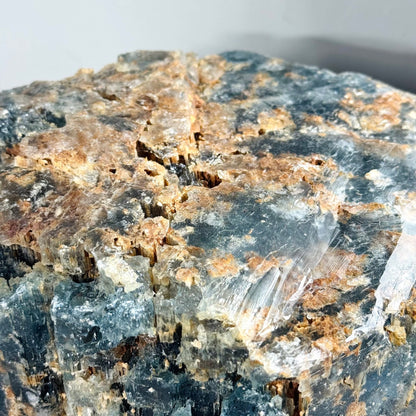 Aquamarine Specimen, 13.9 lbs XL Hexagonal Crystal with Frosty Blue Texture & Natural Inclusions - Ethereal Essentials