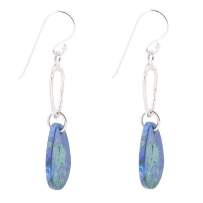 Azurite and Sterling Silver Drop Earrings
