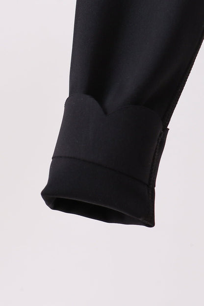 Black Scalloped Yoga Active Leggings - Ethereal Essentials