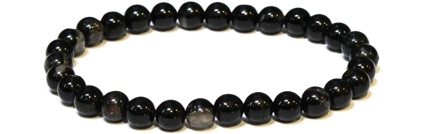Black Tourmaline Round Bead Bracelet - Protective Filter