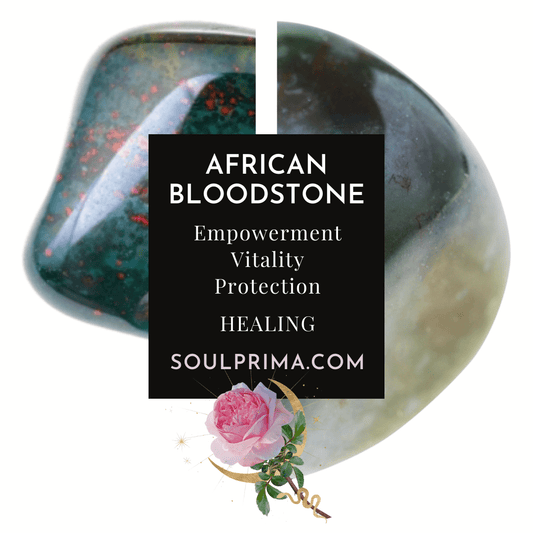 Bloodstone Ankh for Healing and Protection, Egyptian Heart 6 Inch - Ethereal Essentials