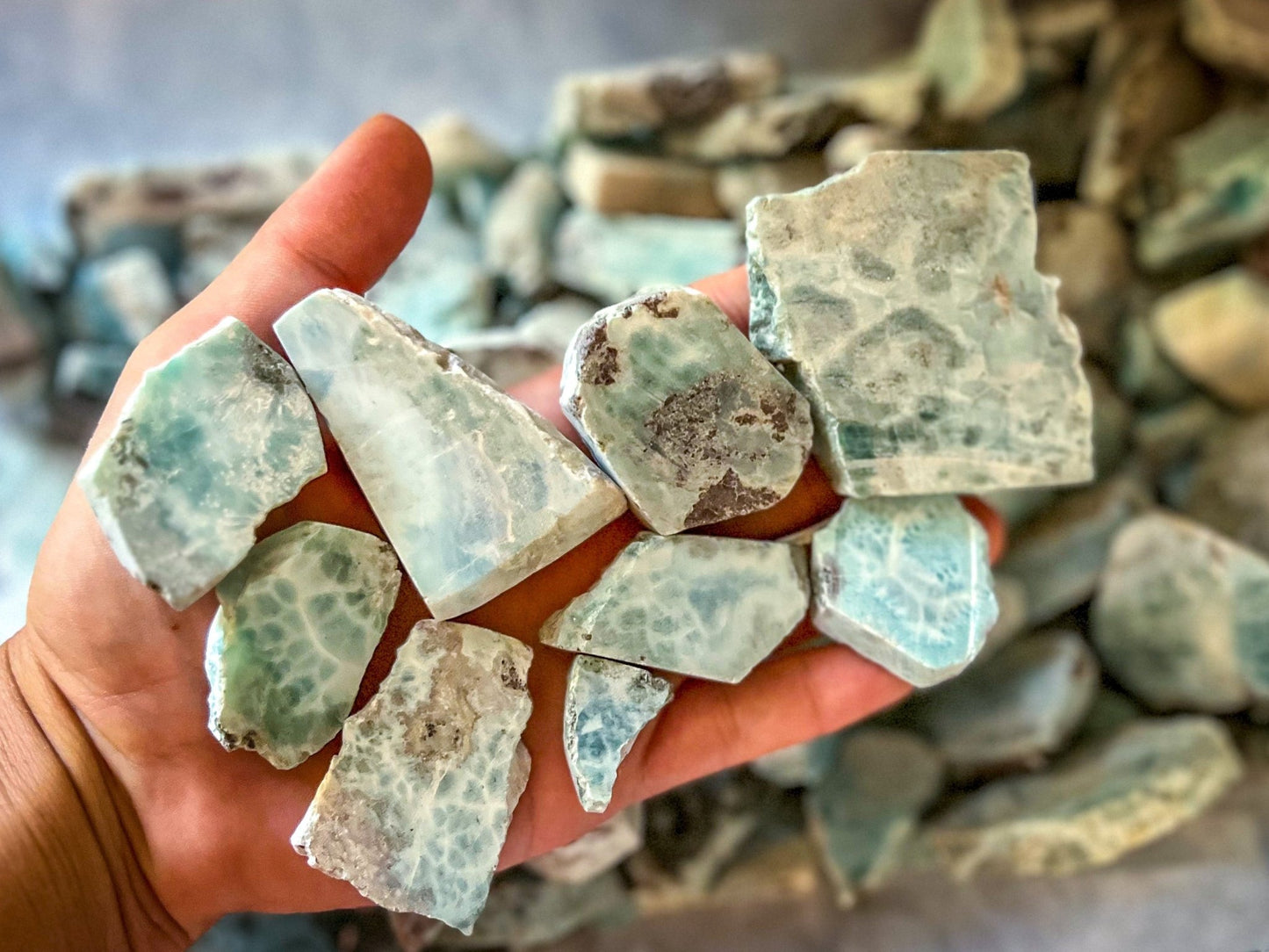 Bulk Rough Larimar Slabs - Ethereal Essentials
