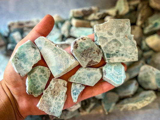 Bulk Rough Larimar Slabs - Ethereal Essentials