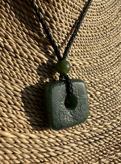Canadian Jade Textured Square Pendant - 20mm - Ethereal Essentials