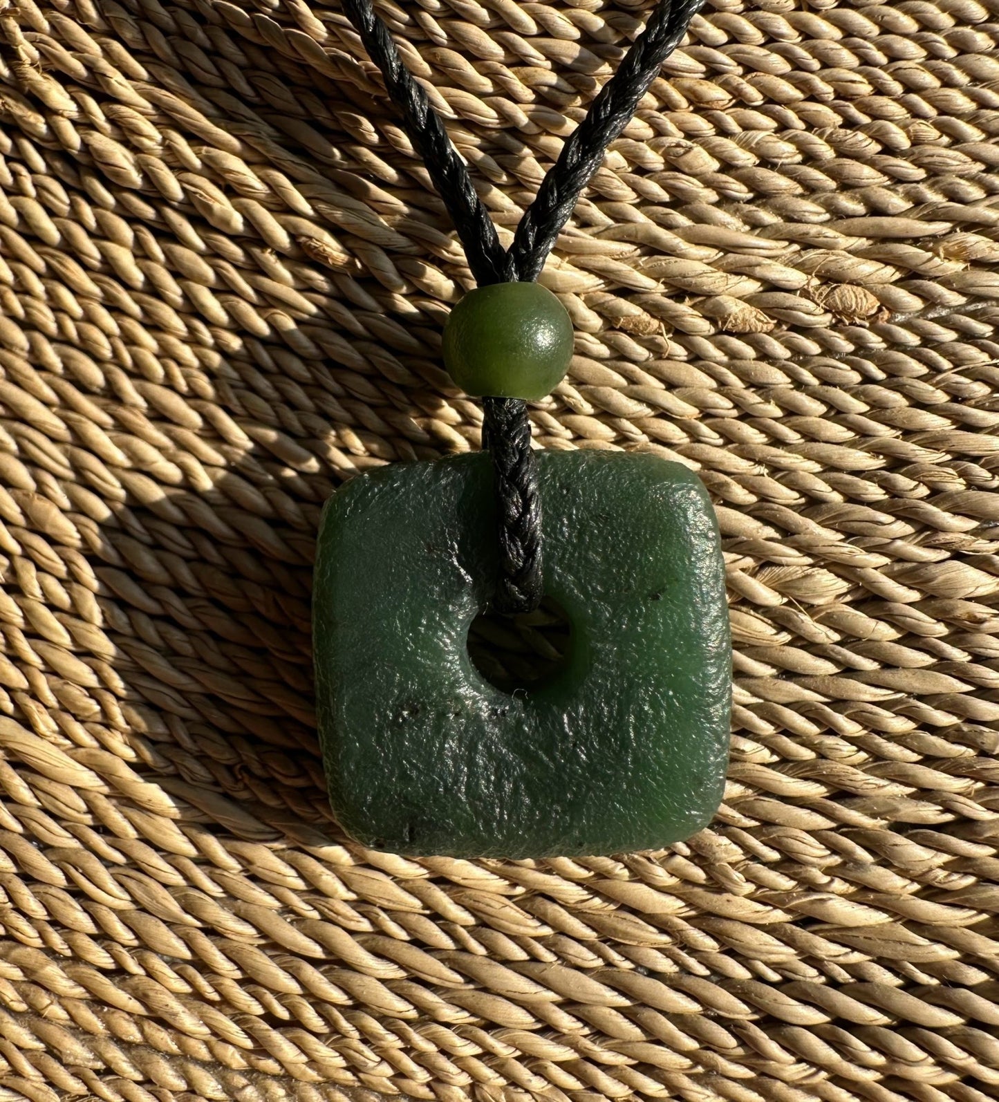 Canadian Jade Textured Square Pendant - 20mm - Ethereal Essentials
