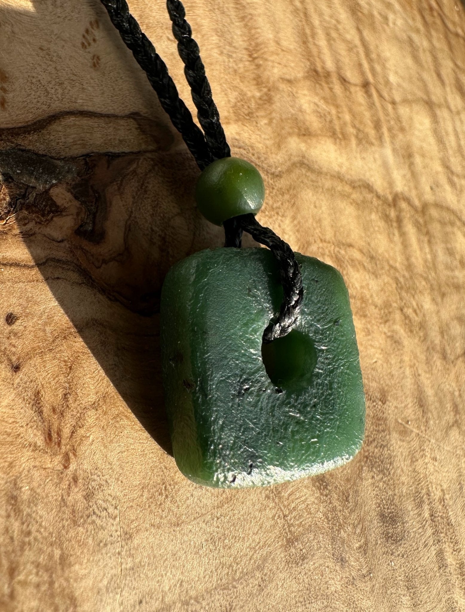 Canadian Jade Textured Square Pendant - 20mm - Ethereal Essentials