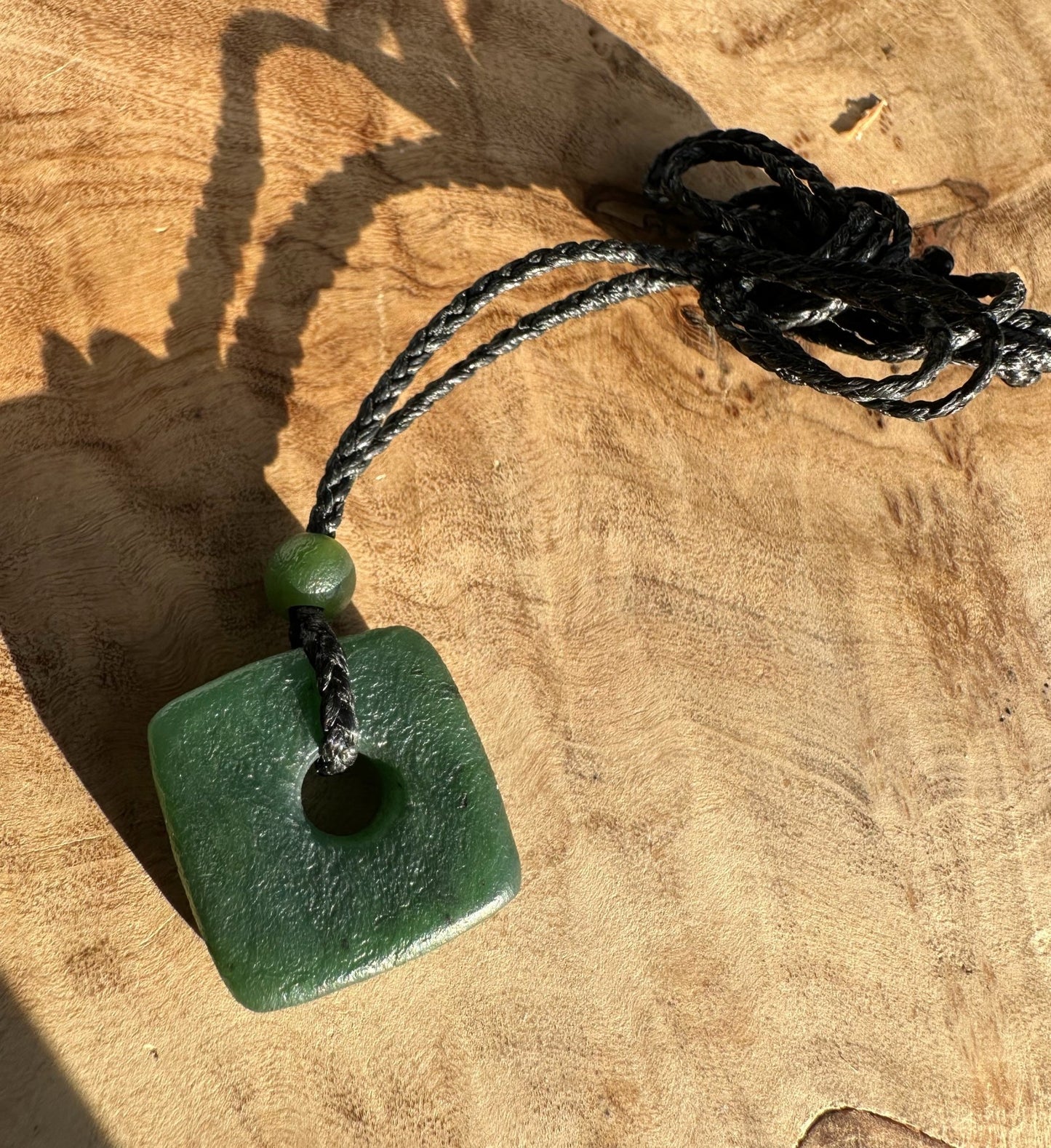 Canadian Jade Textured Square Pendant - 20mm - Ethereal Essentials