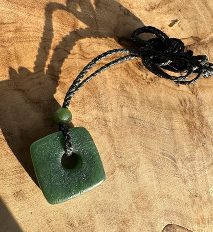 Canadian Jade Textured Square Pendant - 20mm - Ethereal Essentials