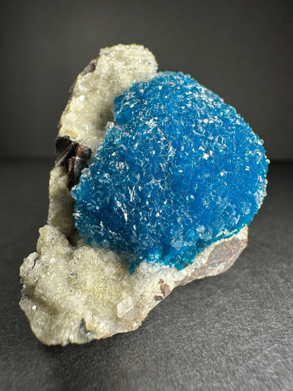 Cavansite with Stilbite on Matrix from Pune, Maharashtra, India - Ethereal Essentials