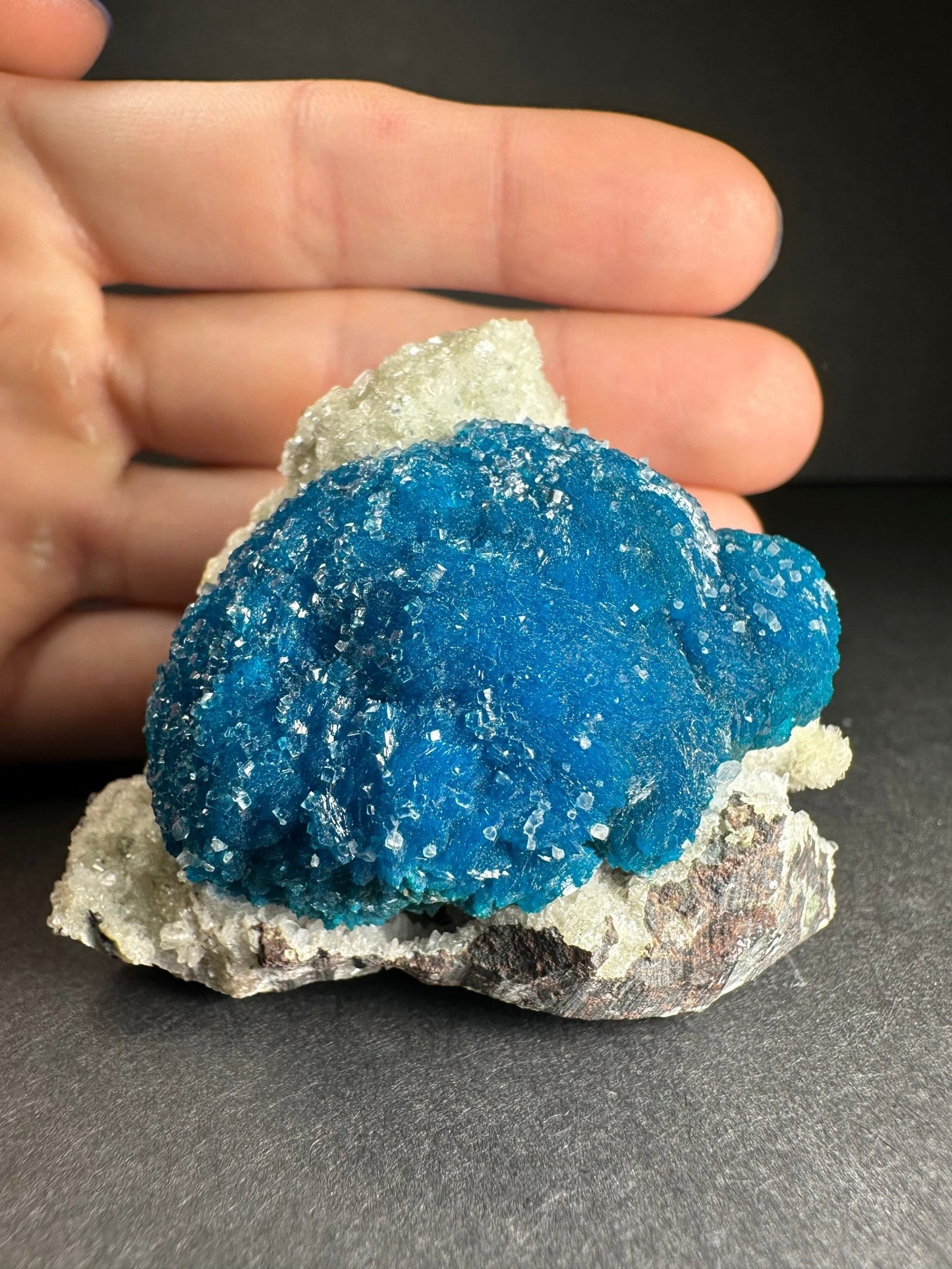 Cavansite with Stilbite on Matrix from Pune, Maharashtra, India - Ethereal Essentials