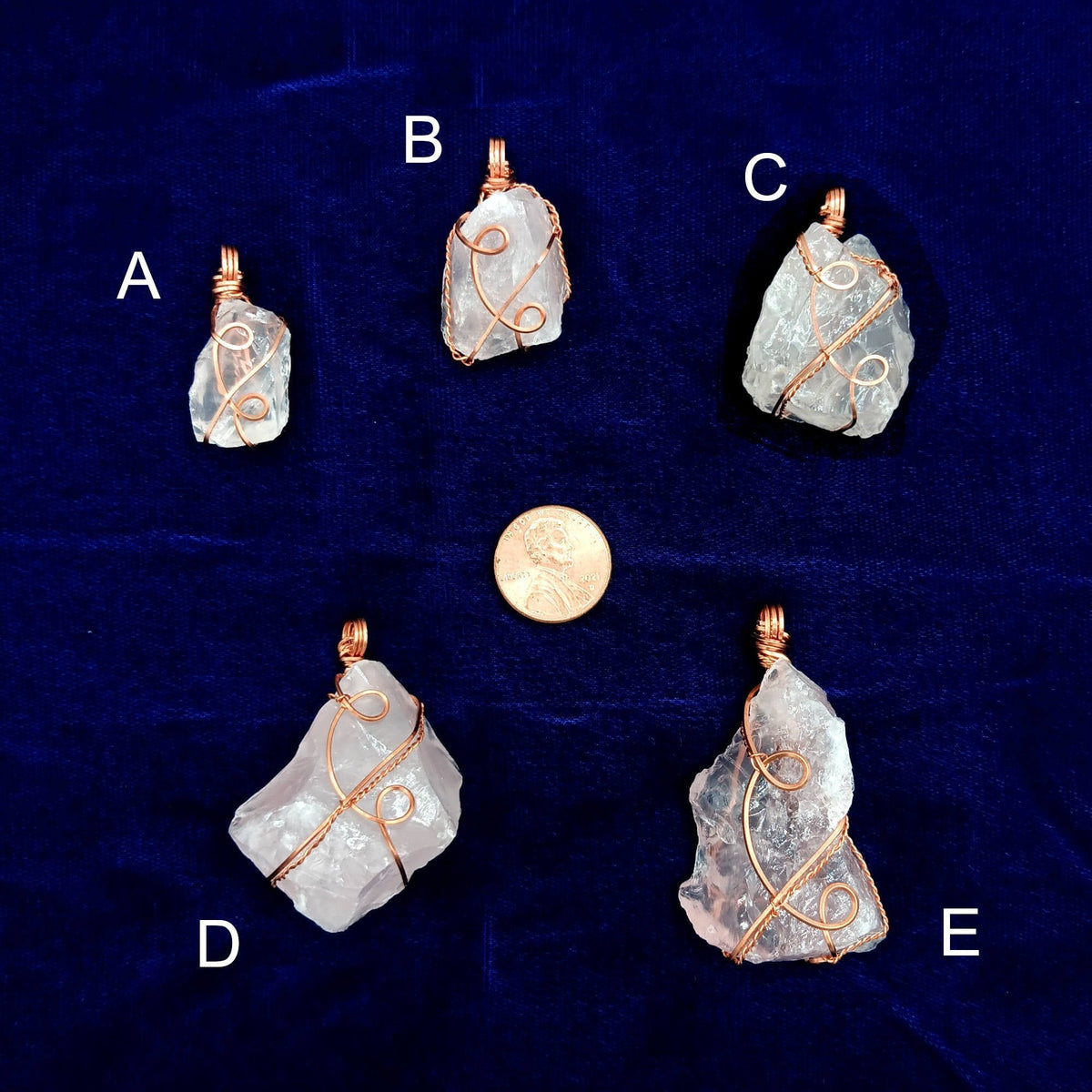 Chunky Raw Rose Quartz Copper Wire-Wrapped Pendant – Handmade Healing Crystal Necklace for Love & Heart Chakra - Ethereal Essentials