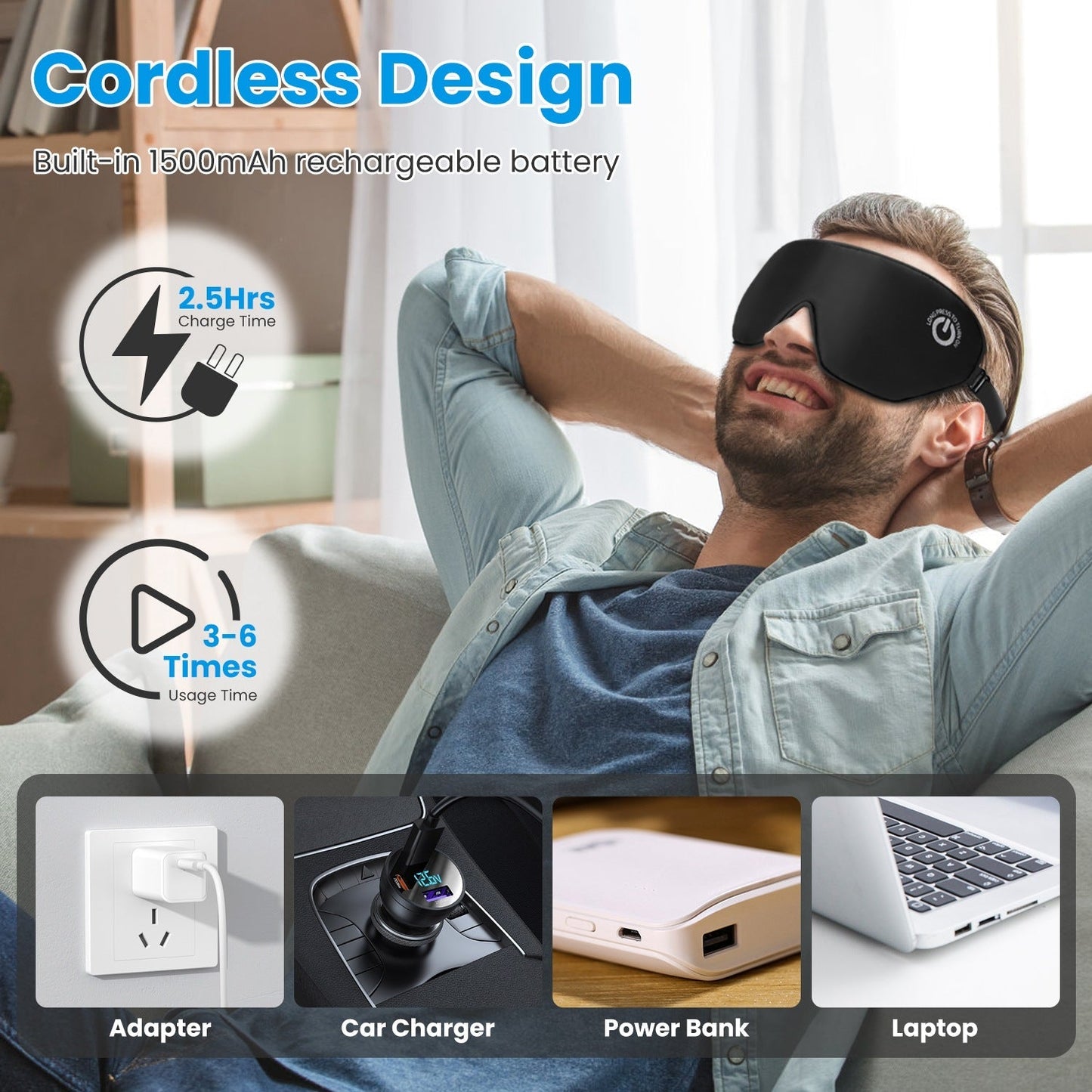 Cordless Heated Eye Mask Silk Sleep Eye - Ethereal Essentials