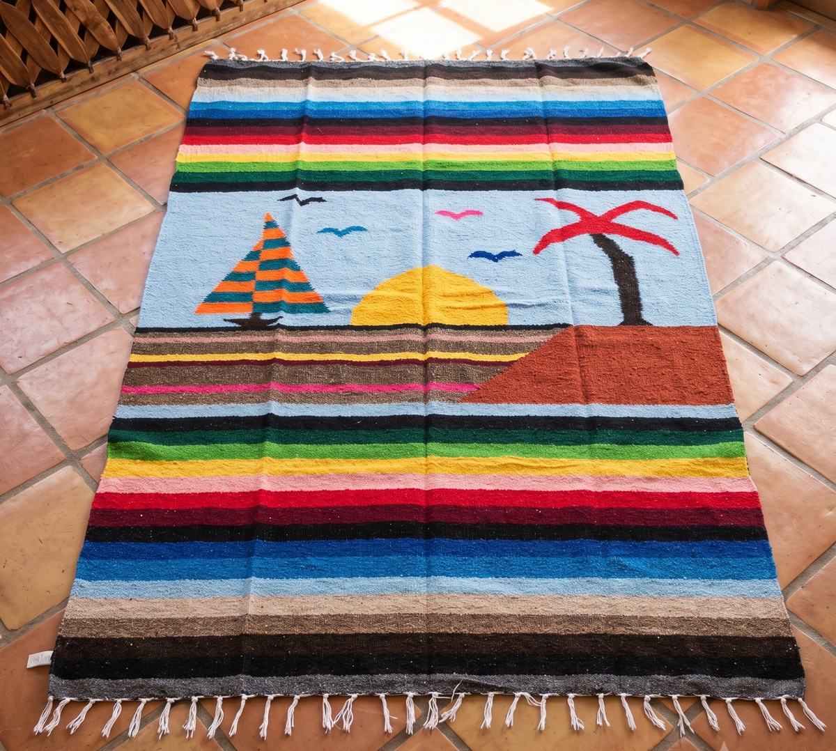 Coronado Sailboat Mexican Yoga Blanket - Ethereal Essentials