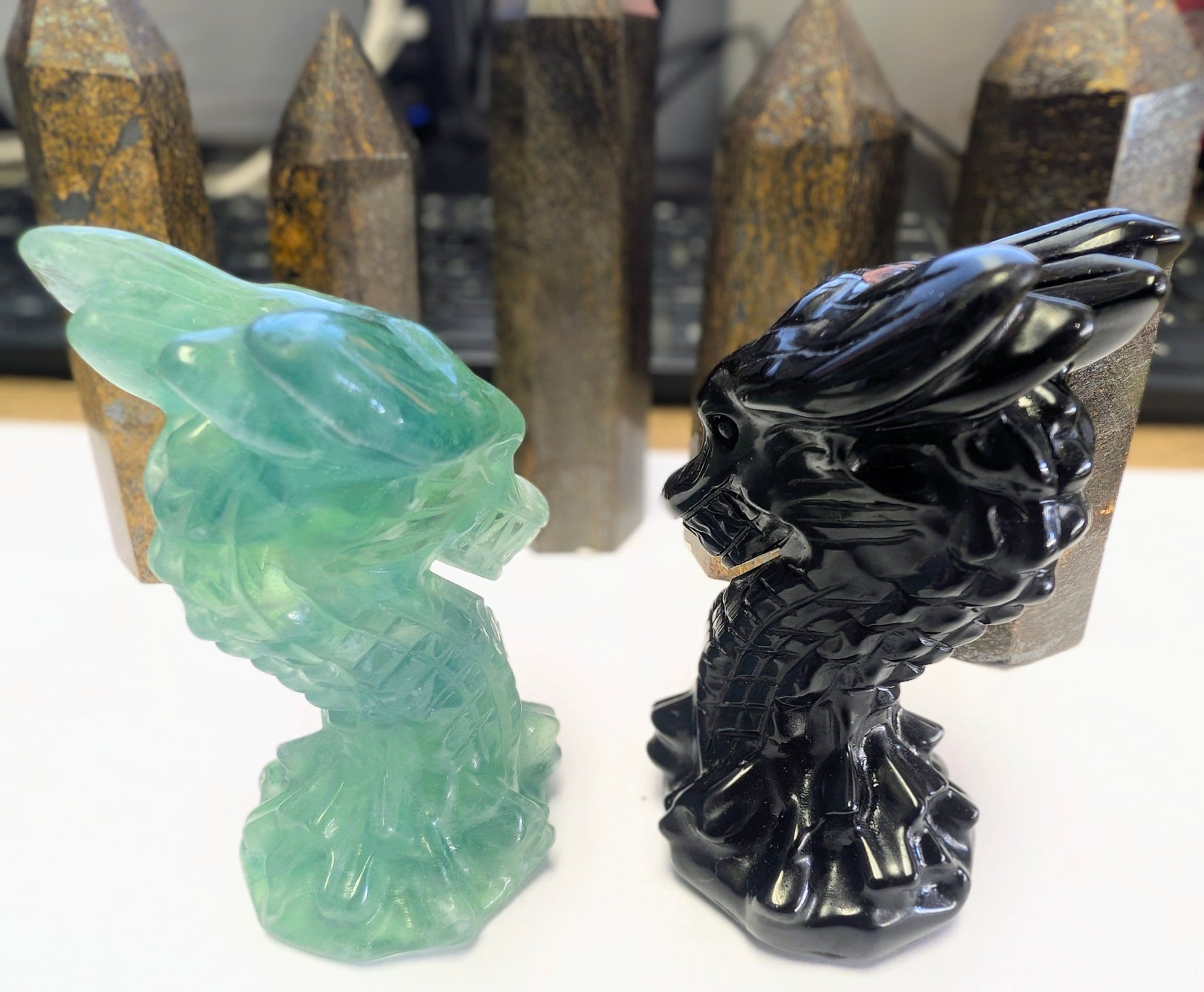 Crystal Dragon Head Carving – Strength, Protection & Ancient Wisdom - Ethereal Essentials