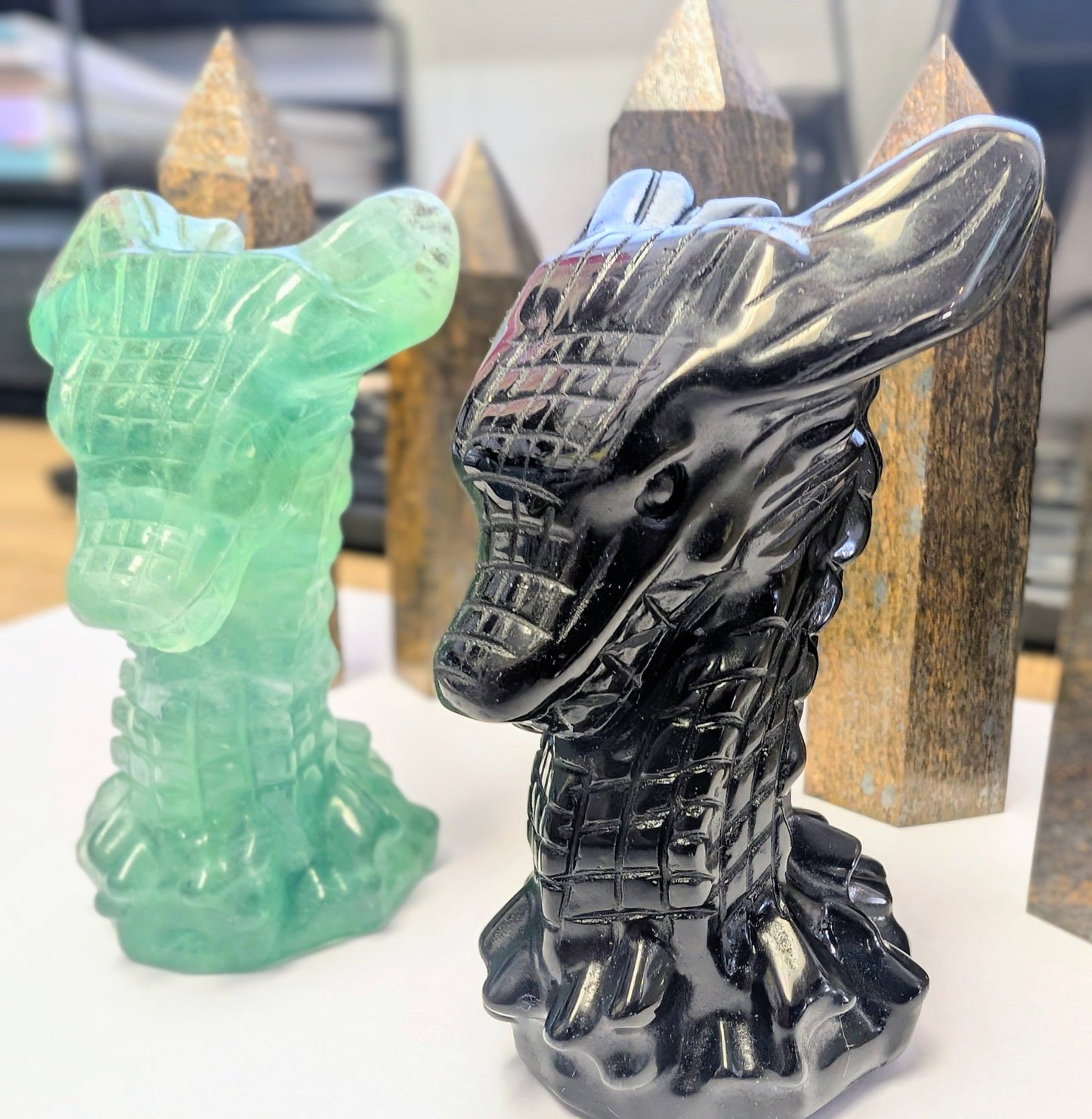Crystal Dragon Head Carving – Strength, Protection & Ancient Wisdom - Ethereal Essentials