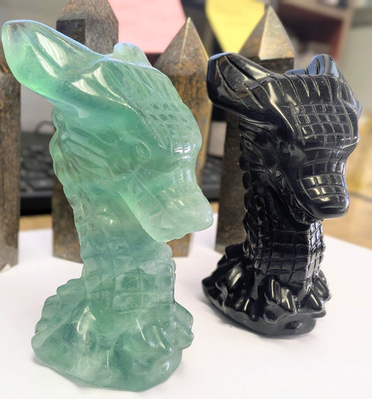 Crystal Dragon Head Carving – Strength, Protection & Ancient Wisdom - Ethereal Essentials