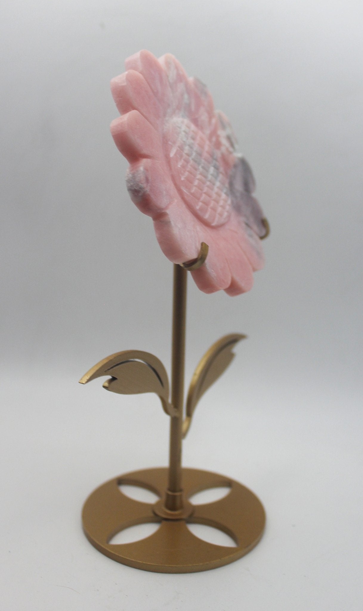 Crystal Sunflower Carving with Metal Stand – Joyful Energy & Meaningful Décor - Ethereal Essentials