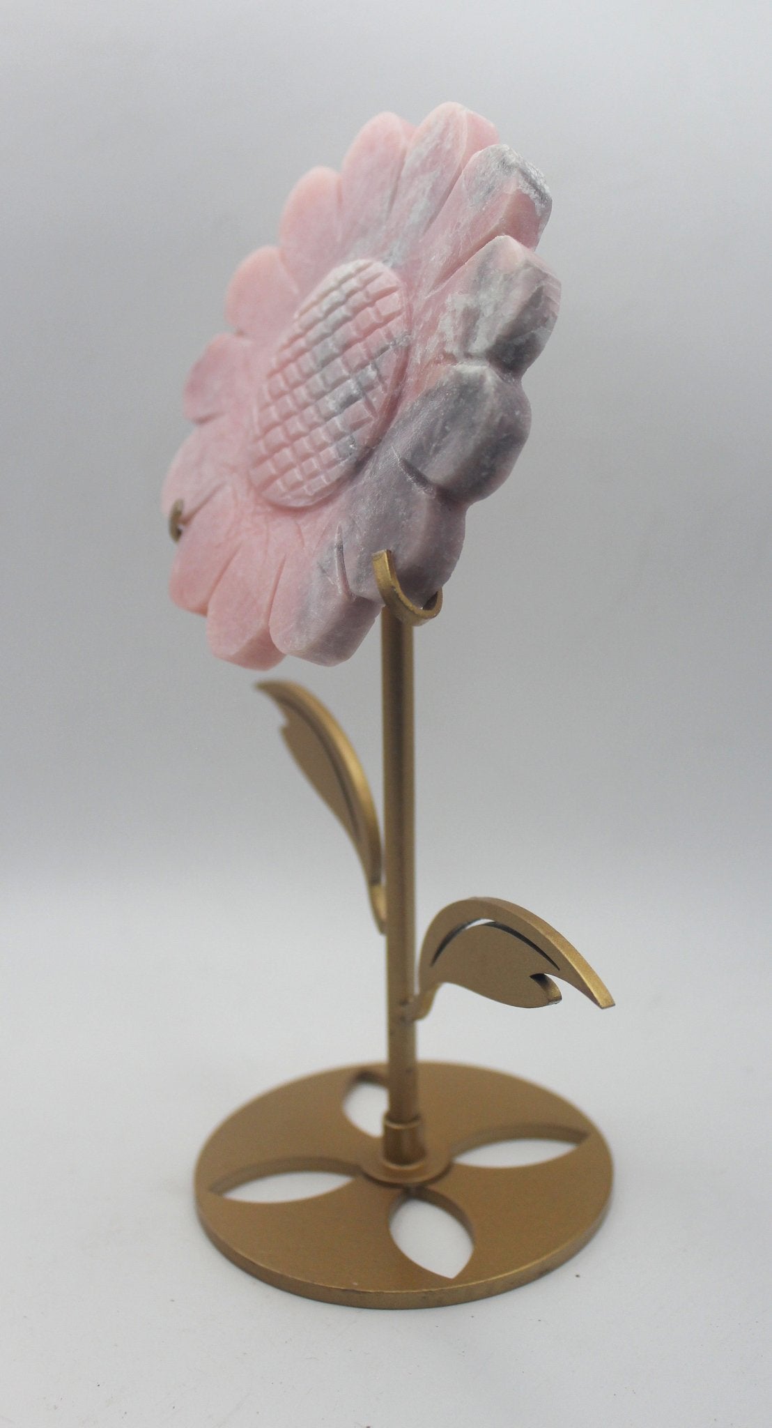 Crystal Sunflower Carving with Metal Stand – Joyful Energy & Meaningful Décor - Ethereal Essentials