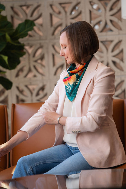 Desert Poppy Silk Scarf - Classic Size - Ethereal Essentials
