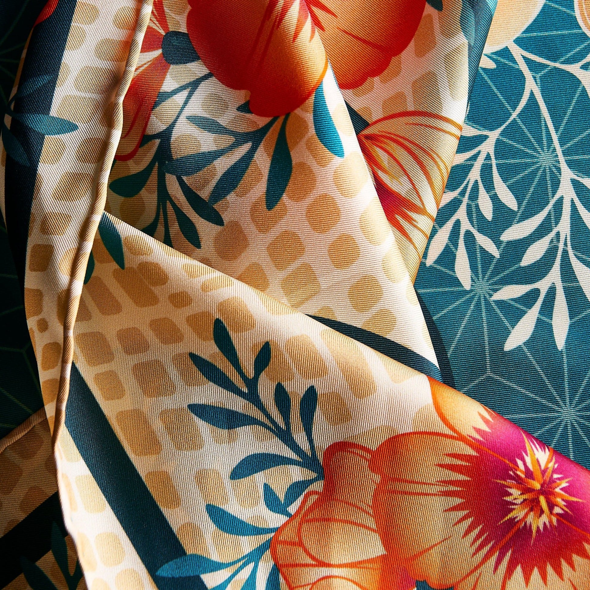 Desert Poppy Silk Scarf - Statement Size - Ethereal Essentials