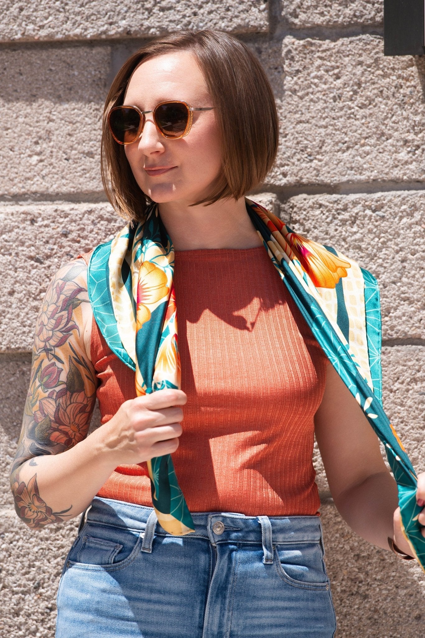 Desert Poppy Silk Scarf - Statement Size - Ethereal Essentials