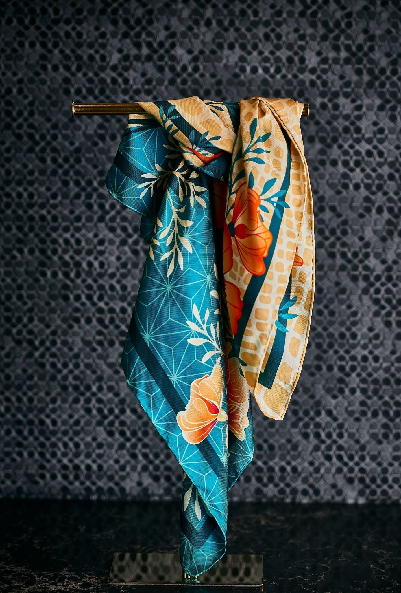 Desert Poppy Silk Scarf - Statement Size - Ethereal Essentials